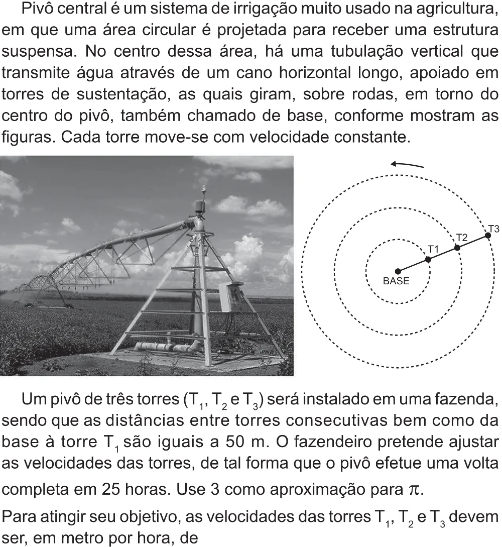 Trecho original com figura, tabela ou fórmula da questão 175 do ENEM 2017 - 2º Dia - Caderno 5 – Amarelo (Superampliada) – Aplicação regular.