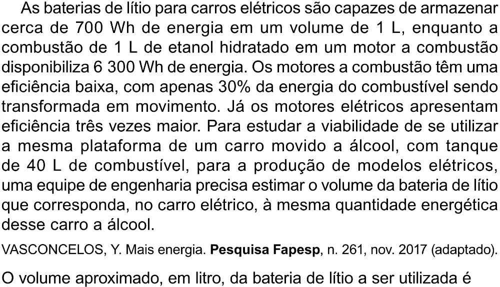 Trecho original com figura, tabela ou fórmula da questão 120 do ENEM 2023 - 2º Dia – Caderno 8 – Rosa (Superampliada) – Reaplicação/PPL.