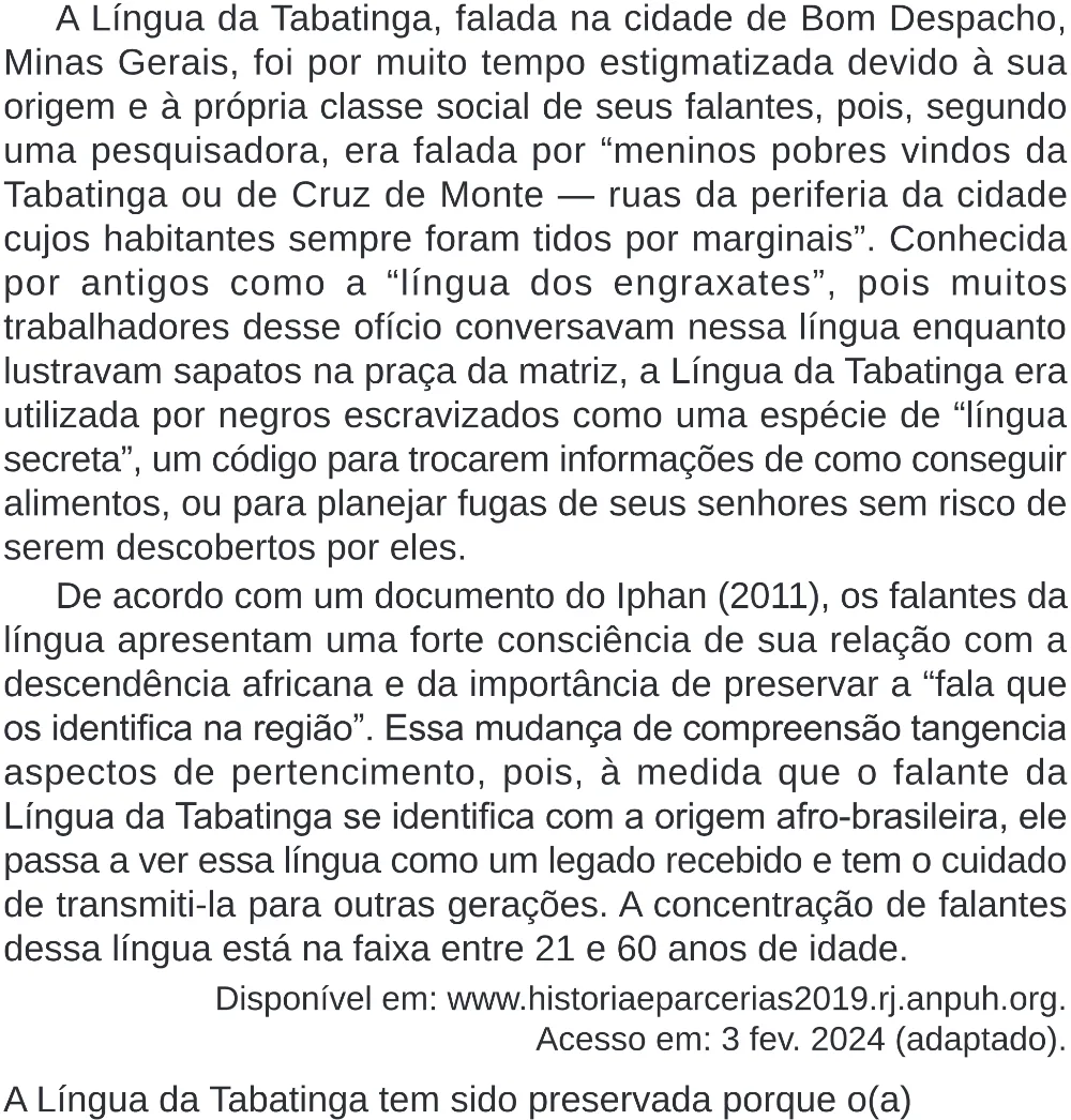 Trecho original com figura, tabela ou fórmula da questão 37 do ENEM 2024 - 1º Dia – Caderno 10 – Roxo (Libras) – Aplicação Regular - (Superampliada).