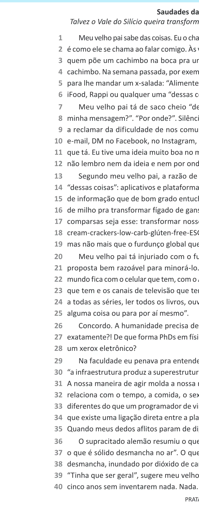 Trecho original com figura, tabela ou fórmula da questão 6 do ENEM 2025 - 1º Dia – Caderno 1 – Azul – Aplicação Regular - Belém, Ananindeua e Marituba.