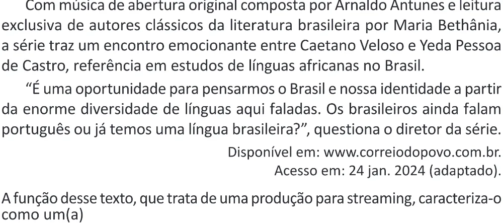 Trecho original com figura, tabela ou fórmula da questão 33 do ENEM 2025 - 1º Dia – Caderno 9 – Laranja (Braile e ledor) – Reaplicação - (Superampliada).