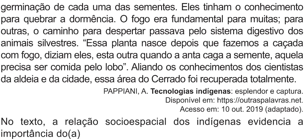 Trecho original com figura, tabela ou fórmula da questão 71 do ENEM 2021 - 1º Dia – Caderno 2 – Amarelo (Superampliada) – Aplicação Regular.