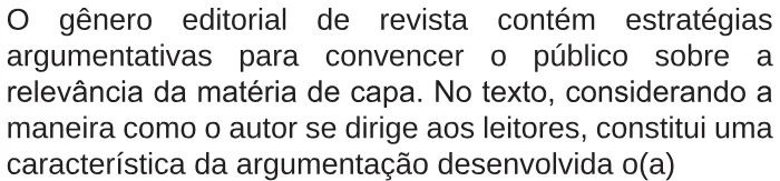 Trecho original com figura, tabela ou fórmula da questão 28 do ENEM 2017 - 1º Dia - Caderno 1 - Azul – Reaplicação/PPL.