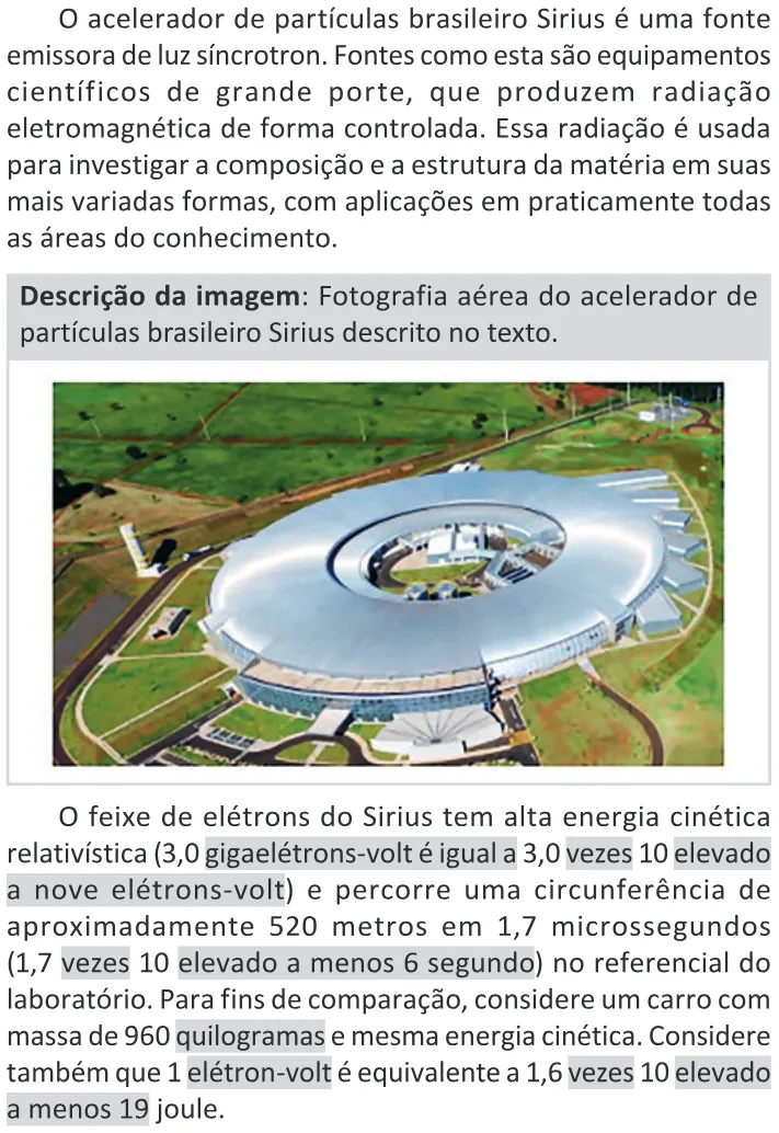 Trecho original com figura, tabela ou fórmula da questão 108 do ENEM 2025 - 2º Dia – Caderno 11 – Laranja (Braile e ledor) – Reaplicação - (Ledor).