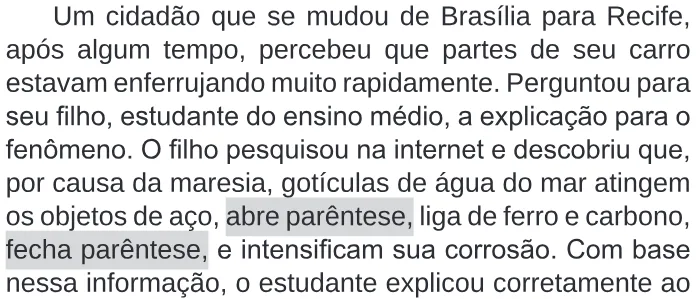 Trecho original com figura, tabela ou fórmula da questão 123 do ENEM 2020 - 2º Dia – Caderno 11 – Laranja (braile e ledor) – Reaplicação/PPL.