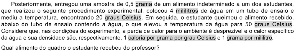 Trecho original com figura, tabela ou fórmula da questão 123 do ENEM 2023 - 2º Dia – Caderno 11 – Laranja (braile e ledor) – Reaplicação/PPL.