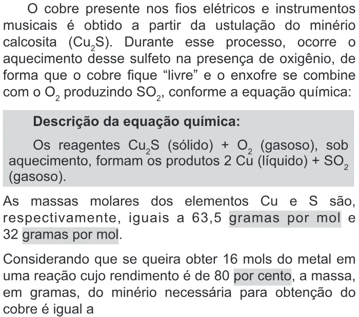 Trecho original com figura, tabela ou fórmula da questão 87 do ENEM 2015 - 1º Dia - Caderno 11 - Branco – Reaplicação/PPL - Ledor.