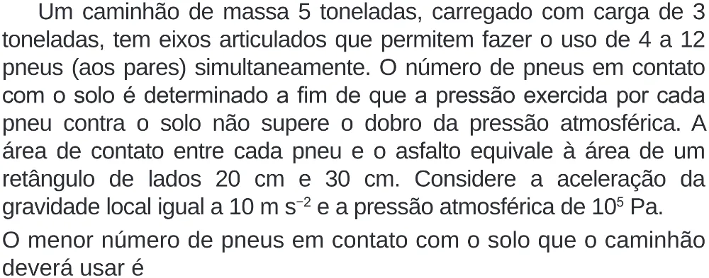 Trecho original com figura, tabela ou fórmula da questão 110 do ENEM 2020 - 2º Dia – Caderno 8 – Rosa (Superampliada) – Reaplicação/PPL.