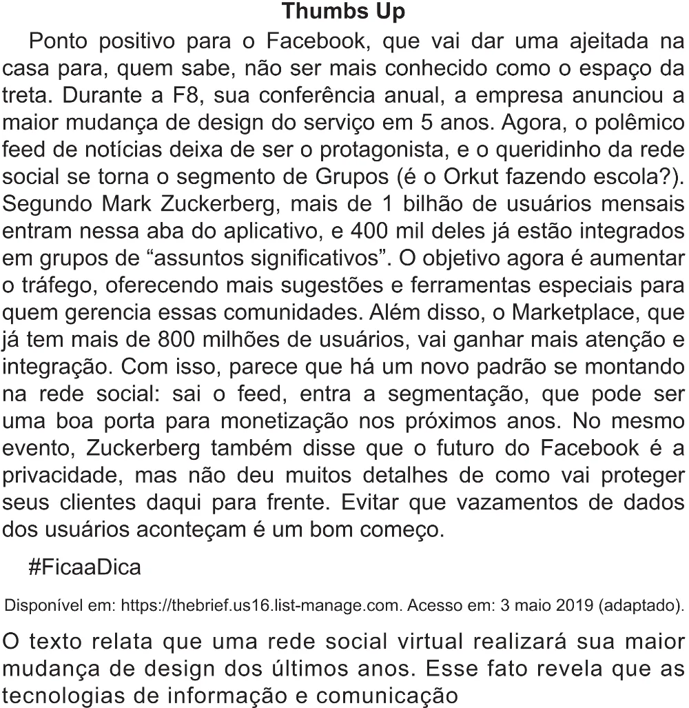 Trecho original com figura, tabela ou fórmula da questão 22 do ENEM 2021 - 1º Dia – Caderno 2 – Amarelo (Superampliada) – Aplicação Regular.