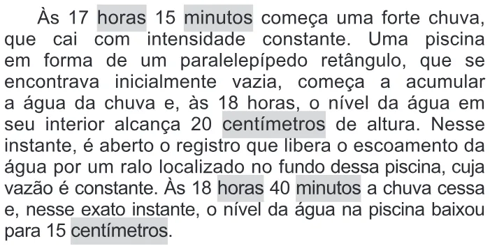 Trecho original com figura, tabela ou fórmula da questão 143 do ENEM 2017 - 2º Dia - Caderno 11 – Laranja (Braile e ledor) – Aplicação regular.