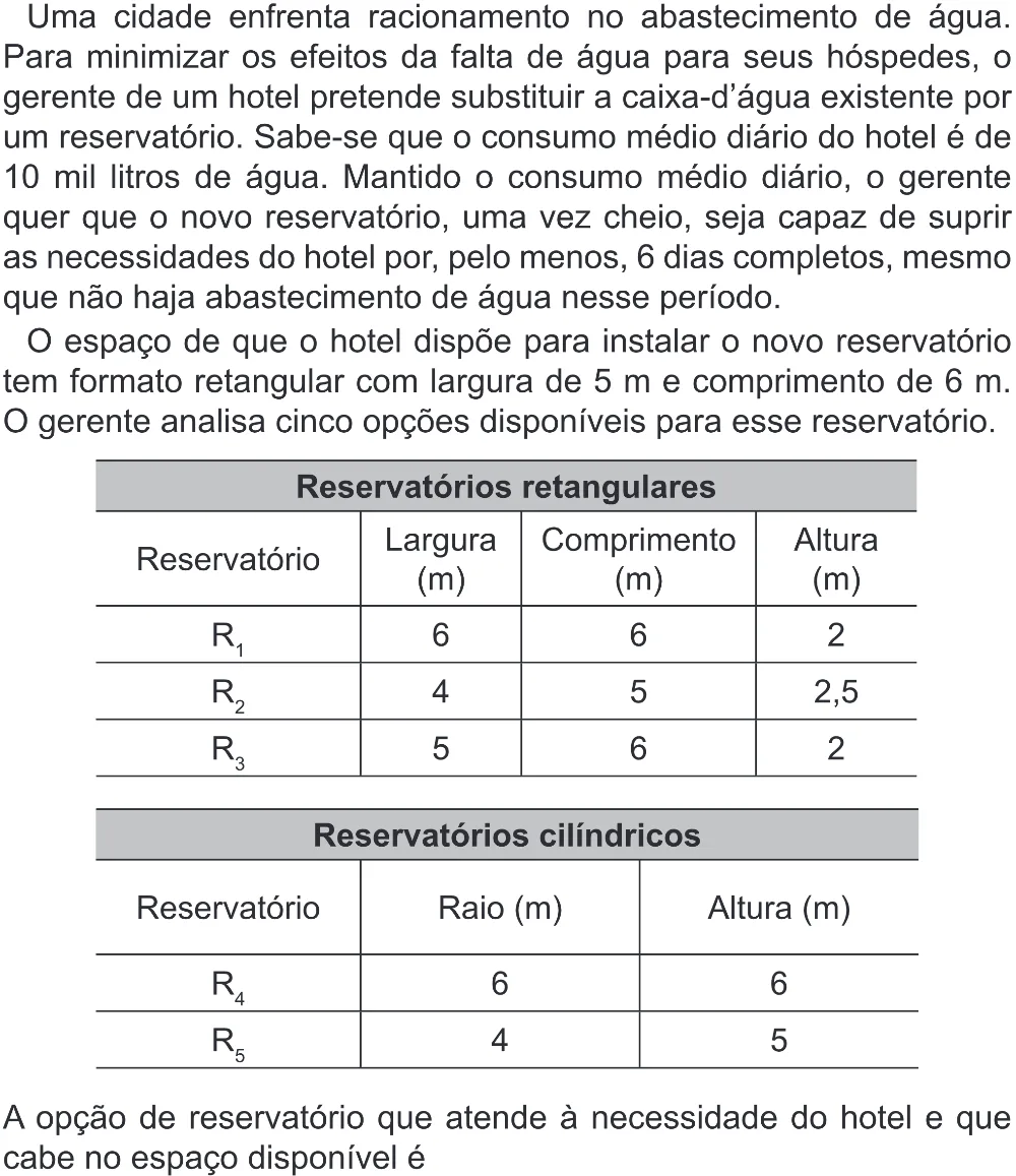 Trecho original com figura, tabela ou fórmula da questão 160 do ENEM 2022 - 2º Dia – Caderno 6 – Cinza (Superampliada) – Reaplicação/PPL.