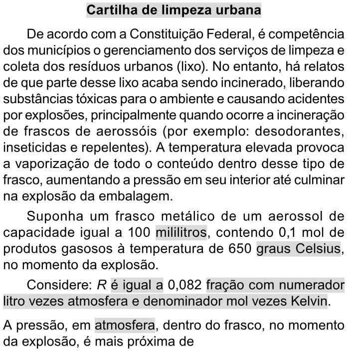 Trecho original com figura, tabela ou fórmula da questão 107 do ENEM 2023 - 2º Dia – Caderno 11 – Laranja (braile e ledor) – Aplicação Regular.