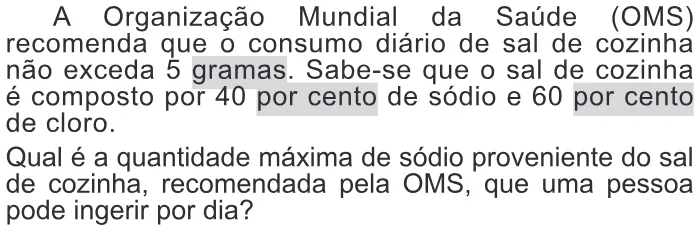 Trecho original com figura, tabela ou fórmula da questão 140 do ENEM 2015 - 2º Dia - Caderno 14 - Cinza – Reaplicação/PPL - Ledor.