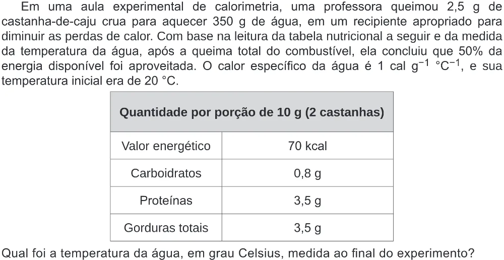 Trecho original com figura, tabela ou fórmula da questão 124 do ENEM 2019 - 2º Dia – Caderno 6 – Cinza (Ampliada) – Aplicação Regular.