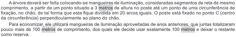 Trecho original com figura, tabela ou fórmula da questão 166 do ENEM 2020 - 2º Dia - Caderno 11 – Laranja (braile e ledor) – Aplicação Regular.