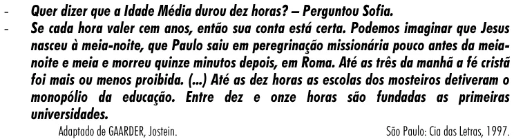 Trecho original com figura, tabela ou fórmula da questão 45 do ENEM 2001 - Caderno Amarelo.