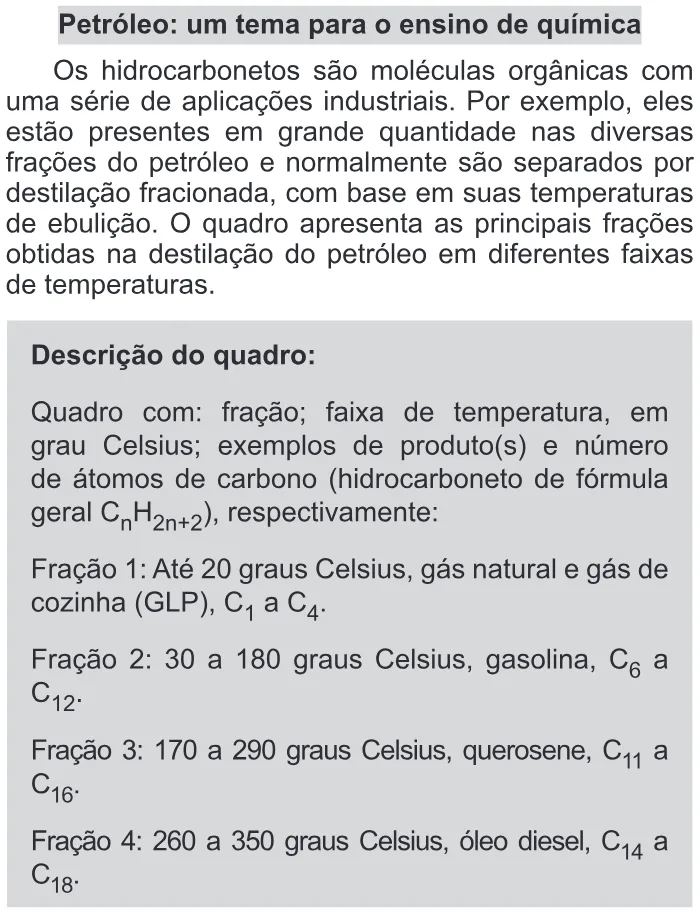 Trecho original com figura, tabela ou fórmula da questão 119 do ENEM 2019 - 2º Dia – Caderno 11 – Laranja (Braile e Ledor) – Aplicação Regular.