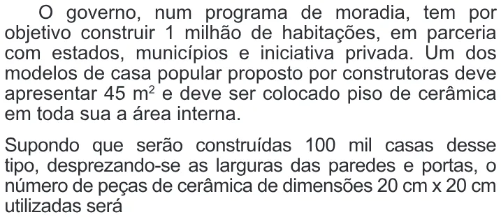 Trecho original com figura, tabela ou fórmula da questão 150 do ENEM 2014 - 2º Dia – Caderno 6 – Cinza – Terceira aplicação.