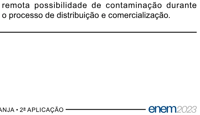 Alternativa E da questão 135 do ENEM 2023 - 2º Dia – Caderno 11 – Laranja (braile e ledor) – Reaplicação/PPL.