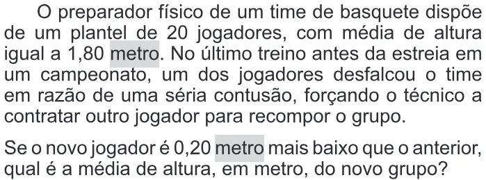 Trecho original com figura, tabela ou fórmula da questão 155 do ENEM 2019 - 2º Dia – Caderno 11 – Laranja (Braile e Ledor) – Aplicação Regular.