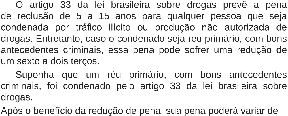 Trecho original com figura, tabela ou fórmula da questão 150 do ENEM 2018 - 2º Dia - Caderno 5 – Amarelo (Superampliada) – Aplicação regular.