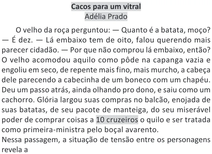 Trecho original com figura, tabela ou fórmula da questão 25 do ENEM 2025 - 1º Dia – Caderno 9 – Laranja (Braile e ledor) – Reaplicação - (Ledor).
