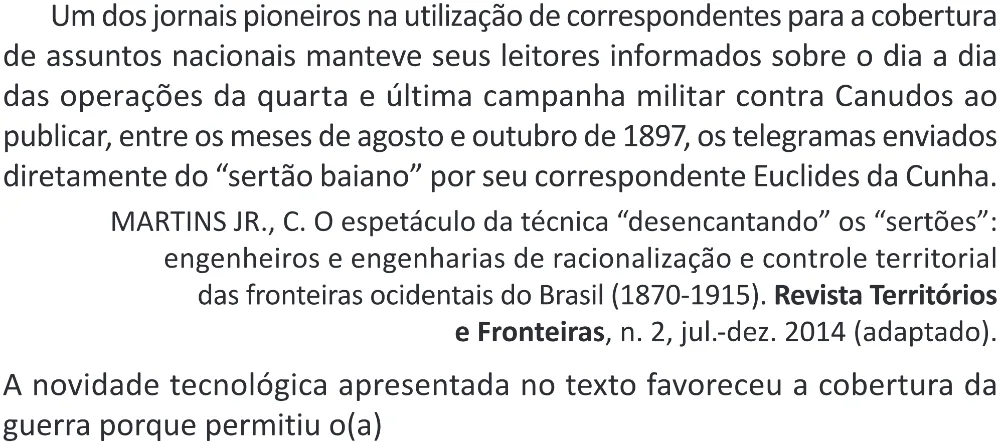 Trecho original com figura, tabela ou fórmula da questão 64 do ENEM 2025 - 1º Dia – Caderno 9 – Laranja (Braile e ledor) – Aplicação Regular - (Superampliada) - Belém, Ananindeua e Marituba.