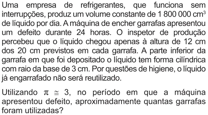 Trecho original com figura, tabela ou fórmula da questão 156 do ENEM 2010 - 2º Dia – Caderno 5 – Amarelo – Reaplicação/PPL.