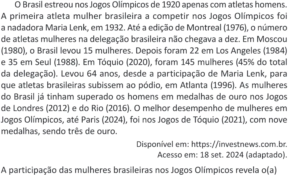 Trecho original com figura, tabela ou fórmula da questão 6 do ENEM 2025 - 1º Dia – Caderno 9 – Laranja (Braile e ledor) – Reaplicação - (Superampliada).