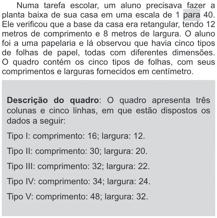Trecho original com figura, tabela ou fórmula da questão 138 do ENEM 2017 - 2º Dia - Caderno 11 - Laranja – Reaplicação/PPL - Ledor.