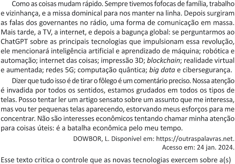 Trecho original com figura, tabela ou fórmula da questão 8 do ENEM 2025 - 1º Dia – Caderno 9 – Laranja (Braile e ledor) – Reaplicação - (Superampliada).