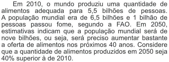 Trecho original com figura, tabela ou fórmula da questão 157 do ENEM 2014 - 2º Dia – Caderno 6 – Cinza – Terceira aplicação.