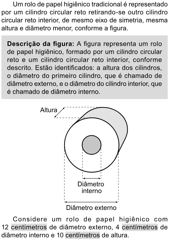 Trecho original com figura, tabela ou fórmula da questão 139 do ENEM 2023 - 2º Dia – Caderno 11 – Laranja (braile e ledor) – Reaplicação/PPL.