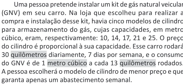 Trecho original com figura, tabela ou fórmula da questão 141 do ENEM 2025 - 2º Dia – Caderno 11 – Laranja (Braile e ledor) – Aplicação Regular - (Ledor).