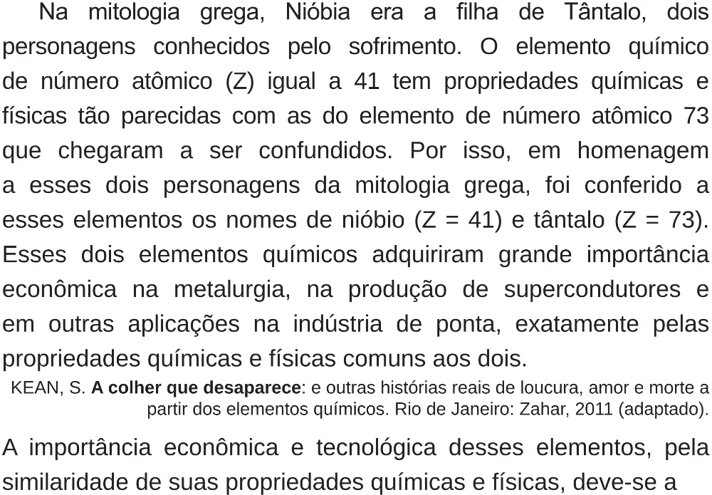 Trecho original com figura, tabela ou fórmula da questão 119 do ENEM 2018 - 2º Dia - Caderno 5 – Amarelo (Superampliada) – Aplicação regular.