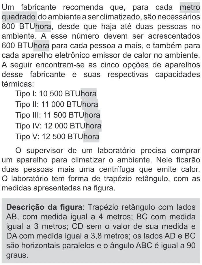 Trecho original com figura, tabela ou fórmula da questão 173 do ENEM 2017 - 2º Dia - Caderno 11 - Laranja – Reaplicação/PPL - Ledor.