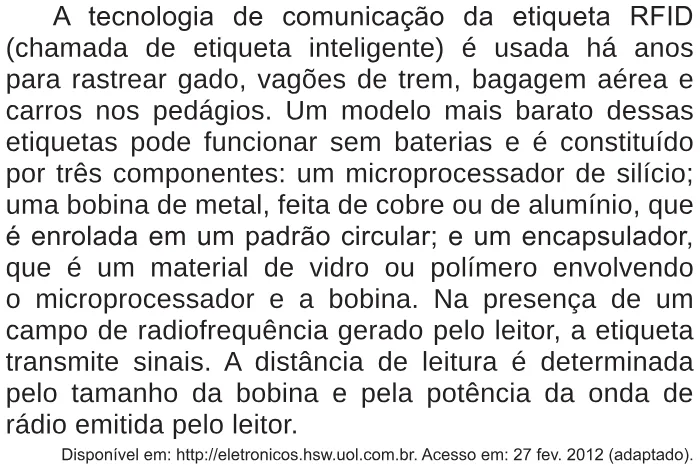 Trecho original com figura, tabela ou fórmula da questão 92 do ENEM 2018 - 2º Dia - Caderno 5 - Amarelo – Aplicação regular.