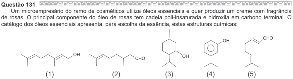 Trecho original com figura, tabela ou fórmula da questão 131 do ENEM 2020 - 2º Dia - Caderno 6 – Cinza – Aplicação Regular.