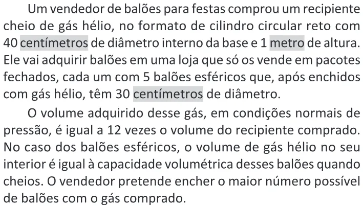 Trecho original com figura, tabela ou fórmula da questão 149 do ENEM 2025 - 2º Dia – Caderno 11 – Laranja (Braile e ledor) – Aplicação Regular - (Ledor) - Belém, Ananindeua e Marituba.