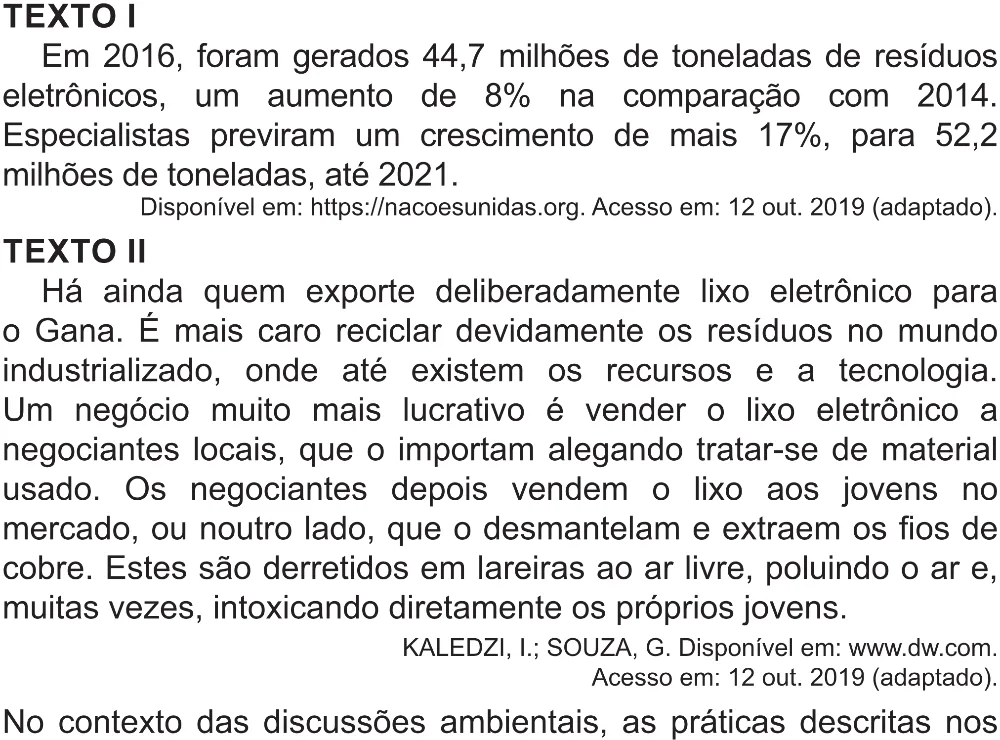 Trecho original com figura, tabela ou fórmula da questão 82 do ENEM 2021 - 1º Dia – Caderno 2 – Amarelo (Superampliada) – Aplicação Regular.