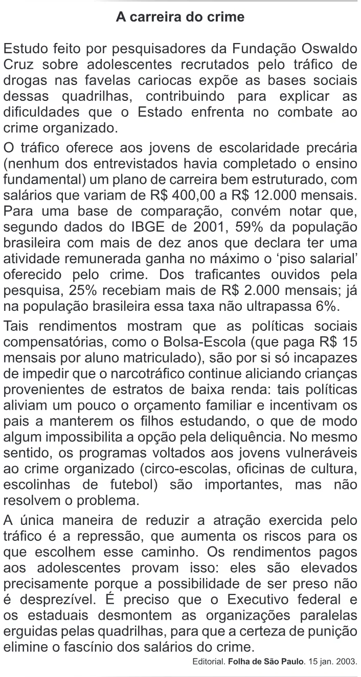 Trecho original com figura, tabela ou fórmula da questão 125 do ENEM 2010 - Dia 2 - Caderno 7 - Azul – Aplicação regular.