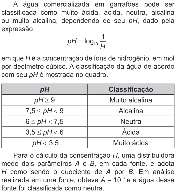 Trecho original com figura, tabela ou fórmula da questão 152 do ENEM 2018 - 2º Dia - Caderno 18 - Cinza - Reaplicação/PPL.