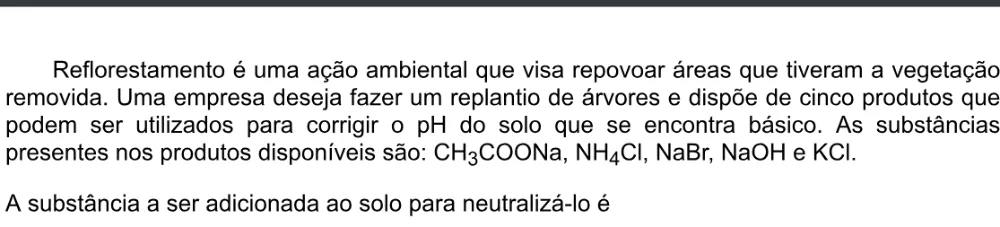 Trecho original com figura, tabela ou fórmula da questão 127 do ENEM 2020 - 2º Dia - Caderno 5 – Amarelo – Aplicação digital.