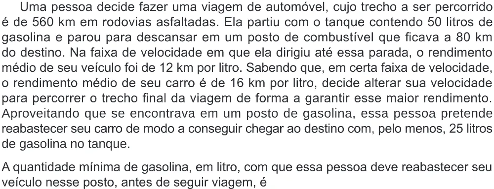 Trecho original com figura, tabela ou fórmula da questão 168 do ENEM 2024 - 2º Dia – Caderno 8 – Verde (Ampliada) – Reaplicação/PPL.
