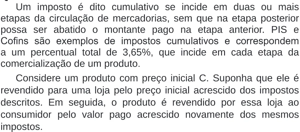 Trecho original com figura, tabela ou fórmula da questão 164 do ENEM 2020 - 2º Dia – Caderno 8 – Rosa (Superampliada) – Reaplicação/PPL.