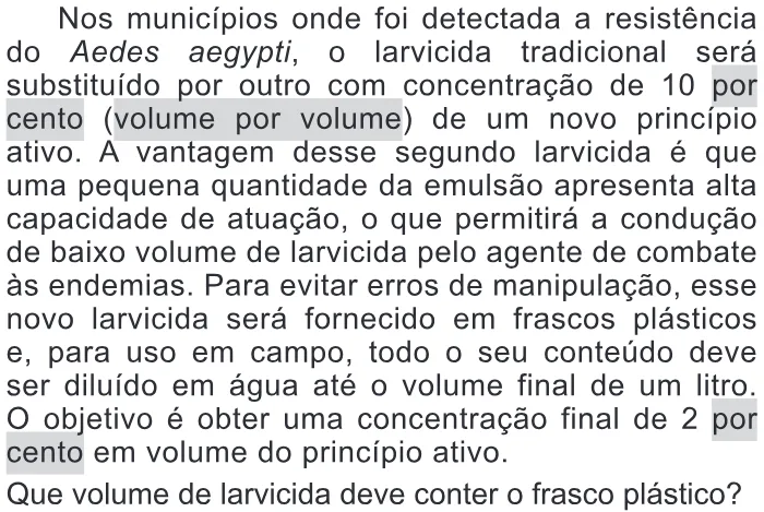 Trecho original com figura, tabela ou fórmula da questão 131 do ENEM 2019 - 2º Dia – Caderno 11 – Laranja – Reaplicação/PPL.