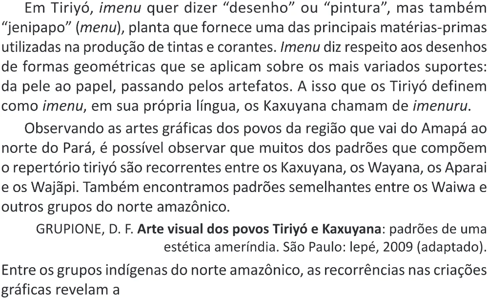 Trecho original com figura, tabela ou fórmula da questão 33 do ENEM 2025 - 1º Dia – Caderno 9 – Laranja (Braile e ledor) – Aplicação Regular - (Superampliada) - Belém, Ananindeua e Marituba.