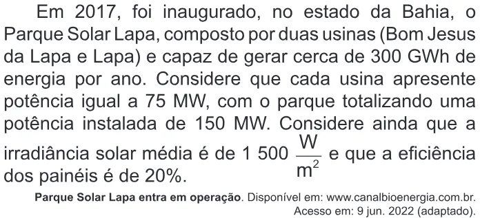 Trecho original com figura, tabela ou fórmula da questão 93 do ENEM 2022 - 2º Dia – Caderno 7 – Azul – Aplicação Regular.