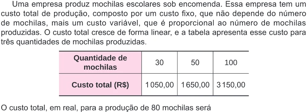 Trecho original com figura, tabela ou fórmula da questão 161 do ENEM 2024 - 2º Dia – Caderno 8 – Verde – Aplicação Regular - (Ampliada).