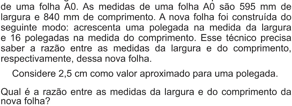 Trecho original com figura, tabela ou fórmula da questão 146 do ENEM 2021 - 2º Dia – Caderno 5 – Amarelo (Superampliada) – Reaplicação/PPL/Segunda Oportunidade.
